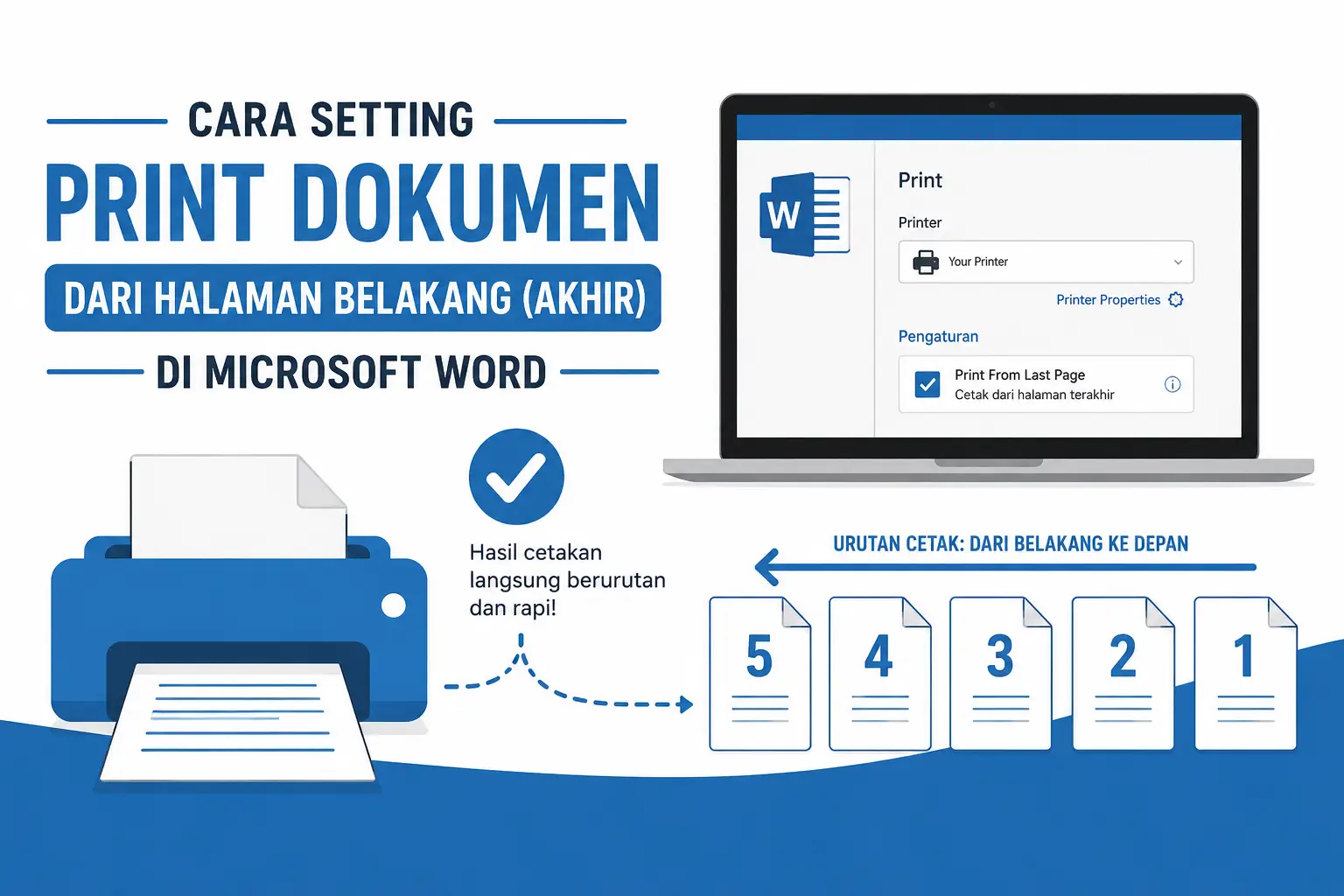 Cara Setting Print Dokumen Dari Halaman Belakang (Akhir) Di Microsoft Word