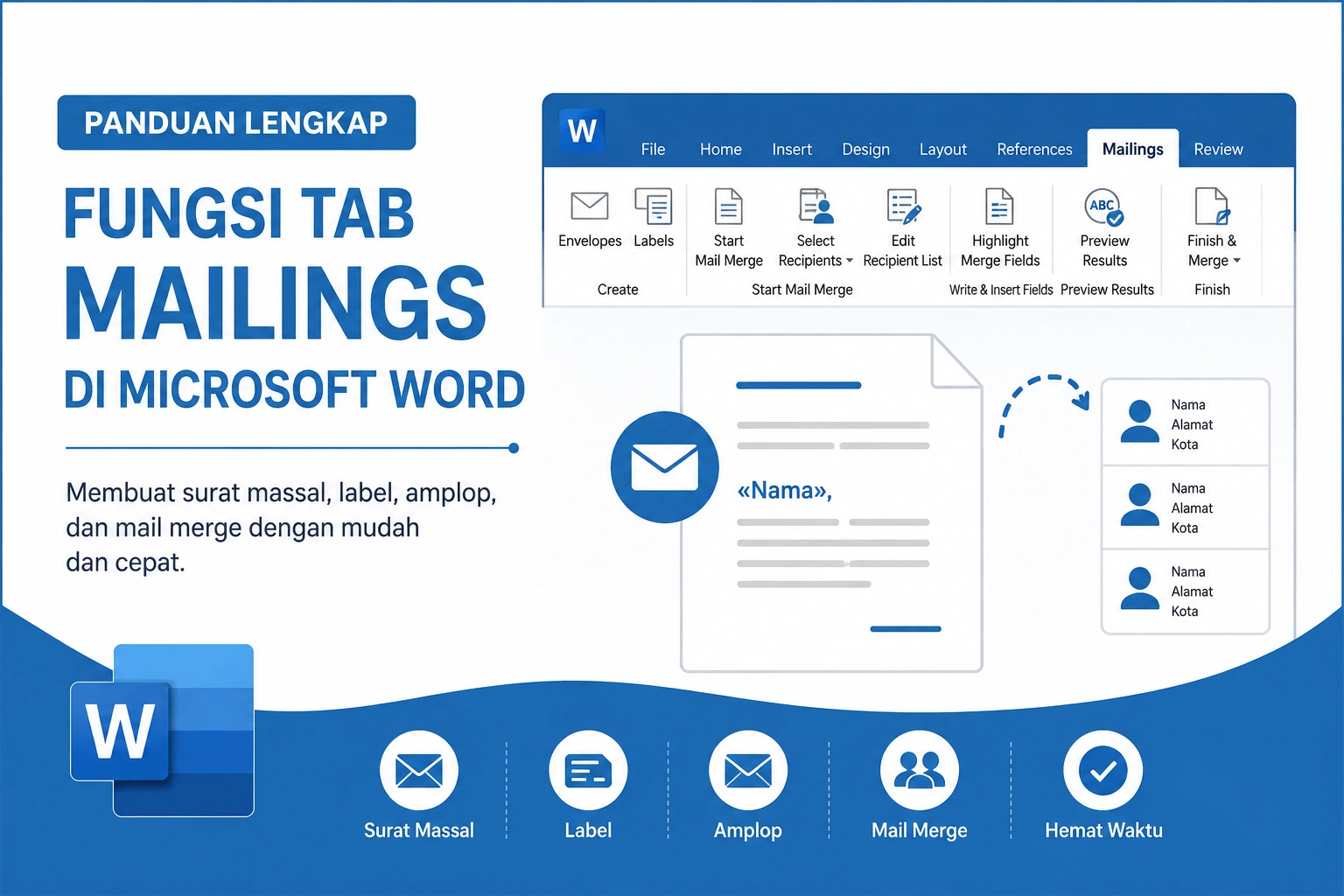 Membahas Lengkap Fungsi Tab Mailings di Microsoft Word