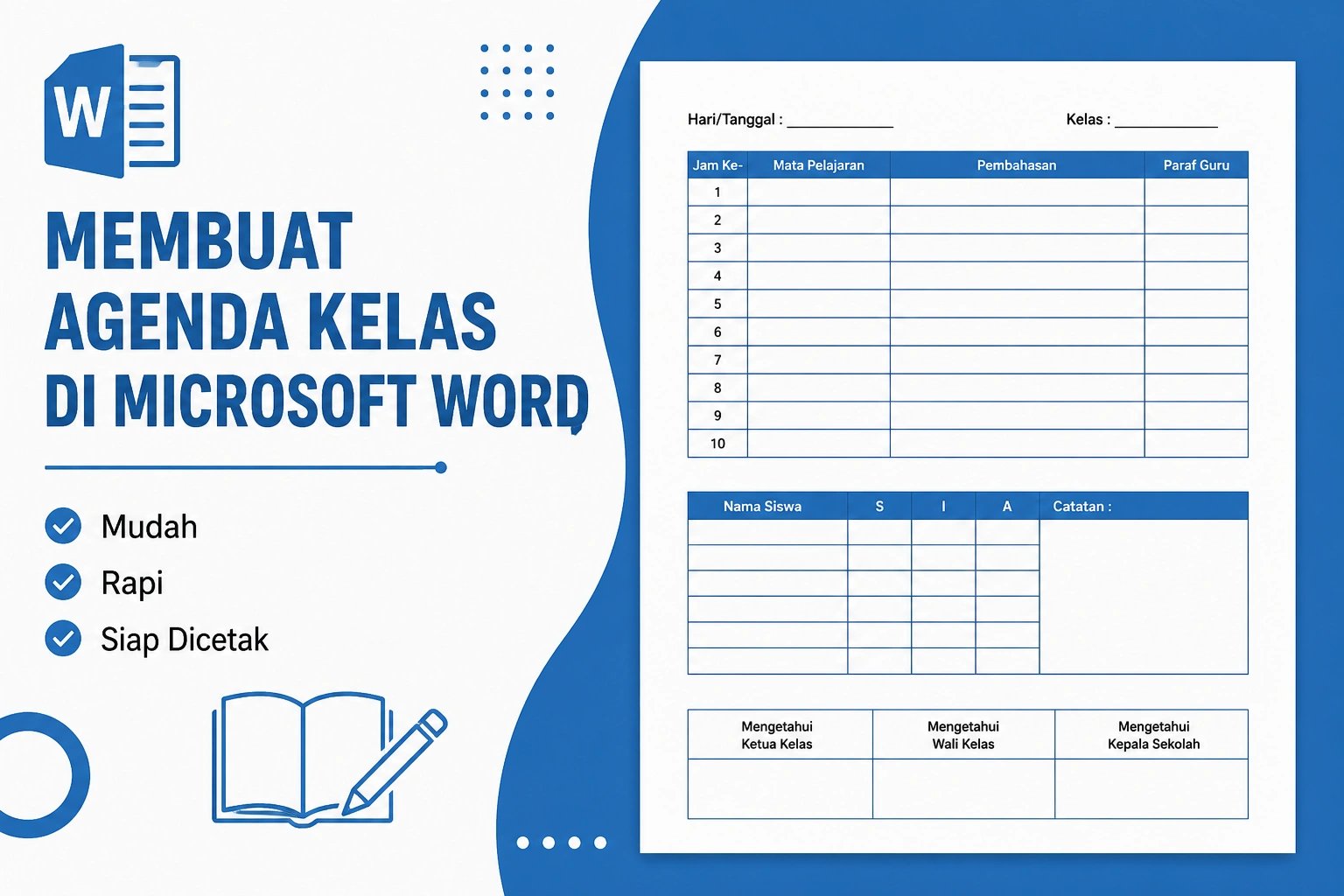 Membuat Agenda Kelas di Microsoft Word dengan Mudah dan Rapi